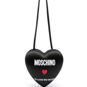 Moschino logo-embroidered leather shoulder bag
