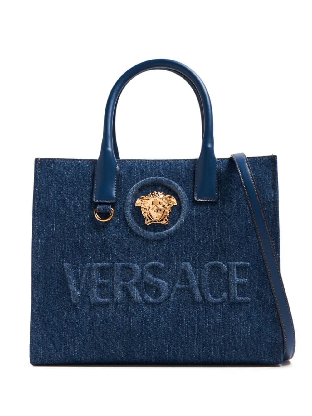 Versace La Medusa denim tote bag