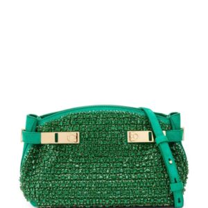 Ferragamo small Hug suede clutch bag