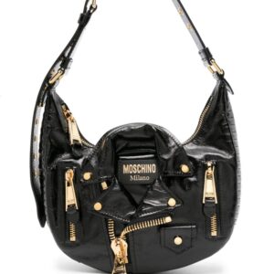 Moschino Biker high-shine leather bag