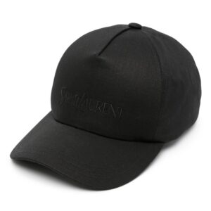 Saint Laurent logo-embroidered gabardine-weave cap