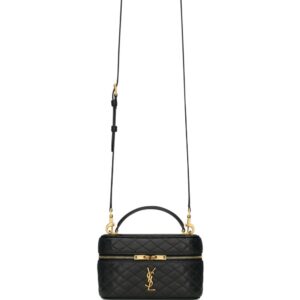 Saint Laurent mini logo-plaque vanity bag