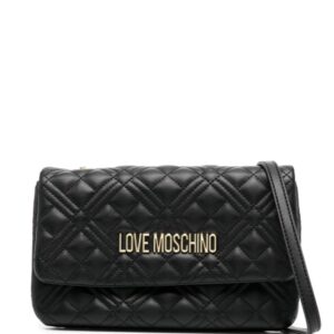 Love Moschino logo-plaque quilted crossbody bag