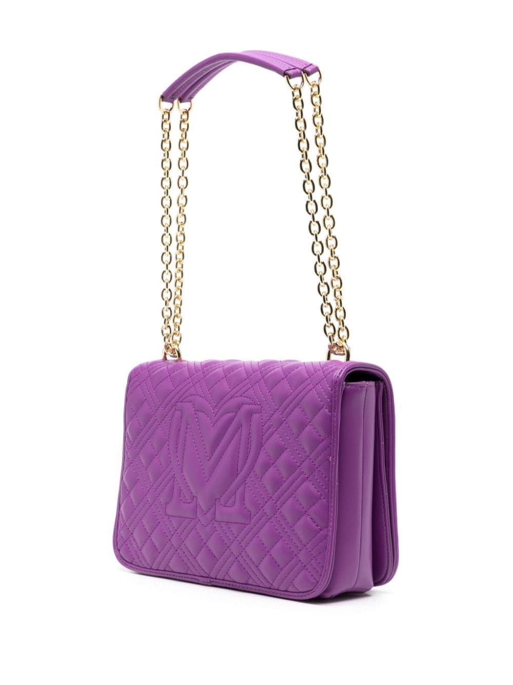 Love Moschino logo-plaque quilted shoulder bag - Image 3
