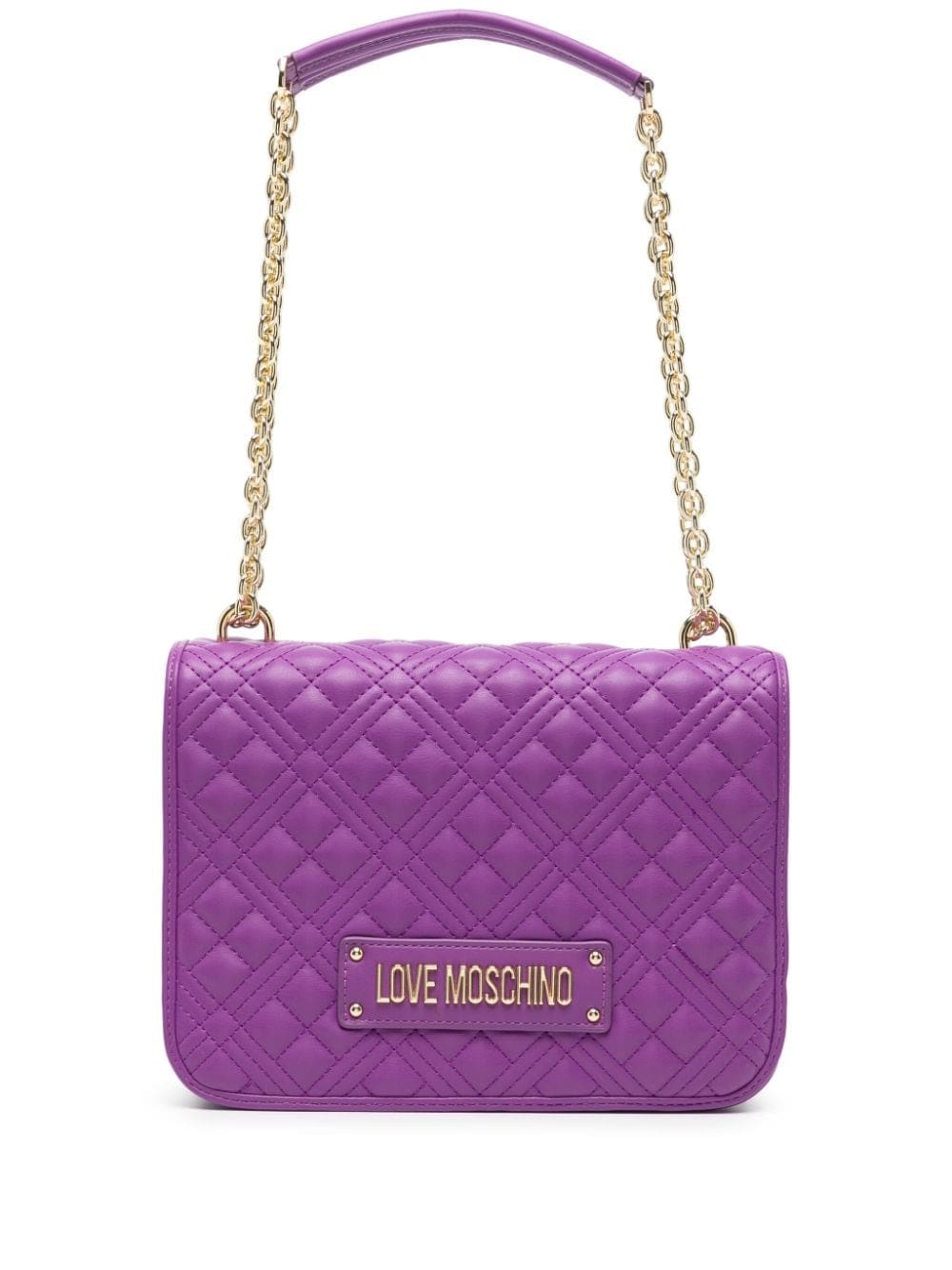 Love Moschino logo-plaque quilted shoulder bag