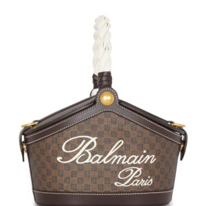 Balmain mini Monogram canvas bucket bag