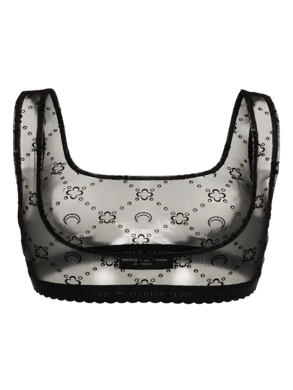 Marine Serre Moonogram flocked tulle bralette - Image 2