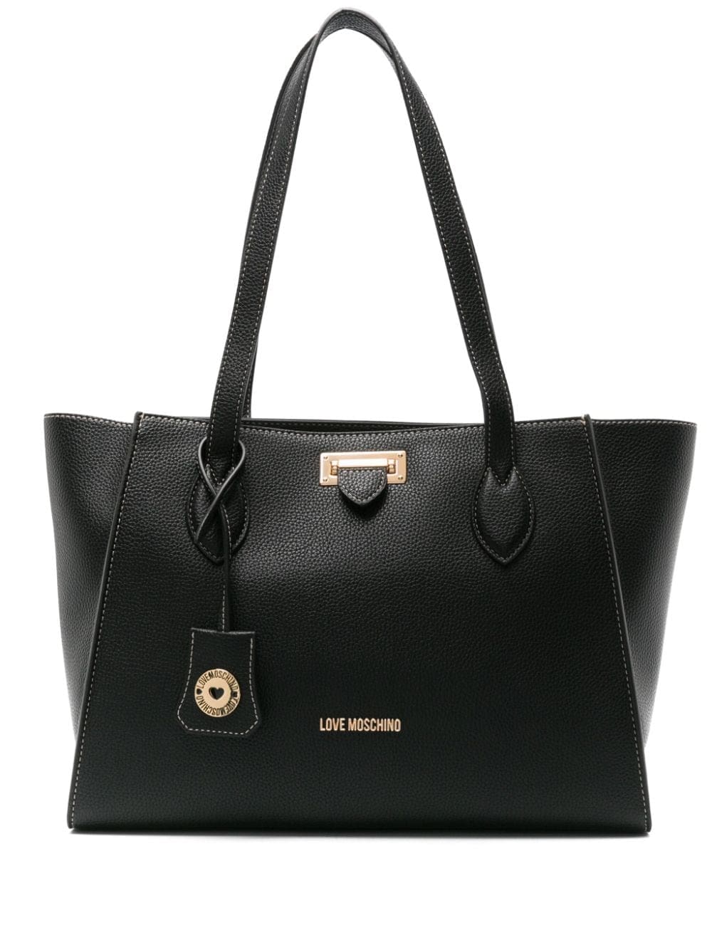 Love Moschino logo-lettering grained tote bag