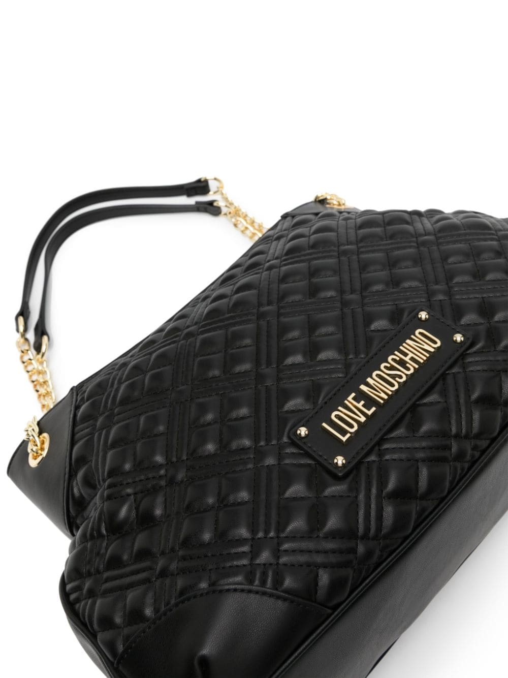 Love Moschino logo-plaque quilted tote bag - Image 4