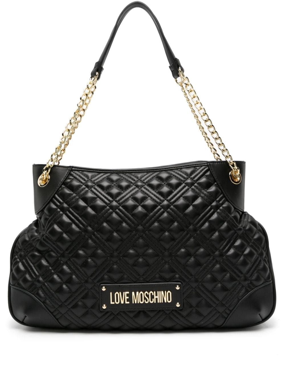 Love Moschino logo-plaque quilted tote bag