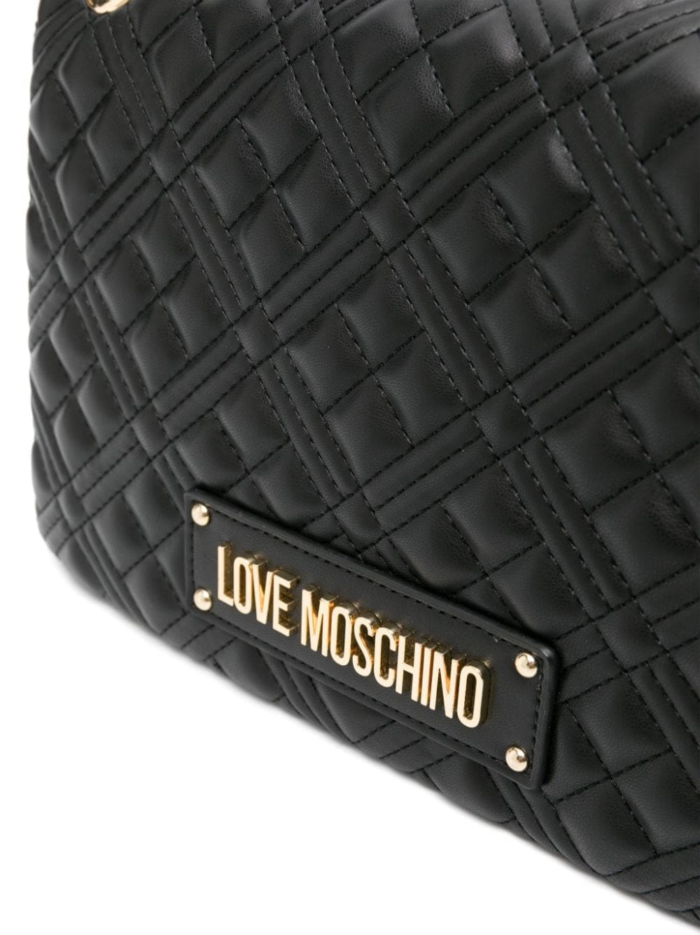 Love Moschino logo-plaque quilted shoulder bag - Image 4