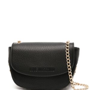 Love Moschino logo-lettering grained crossbody bag