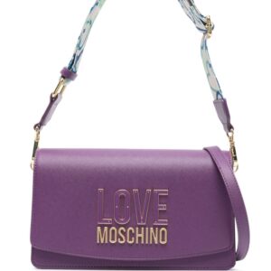Love Moschino logo-plaque textured crossbody bag