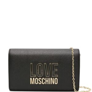 Love Moschino logo-plaque textured crossbody bag