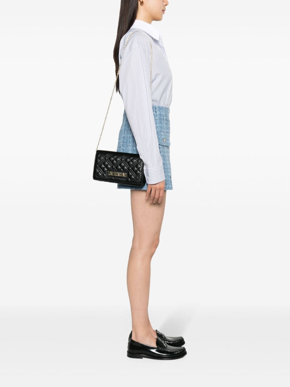 Love Moschino logo-lettering quilted crossbody bag - Image 2