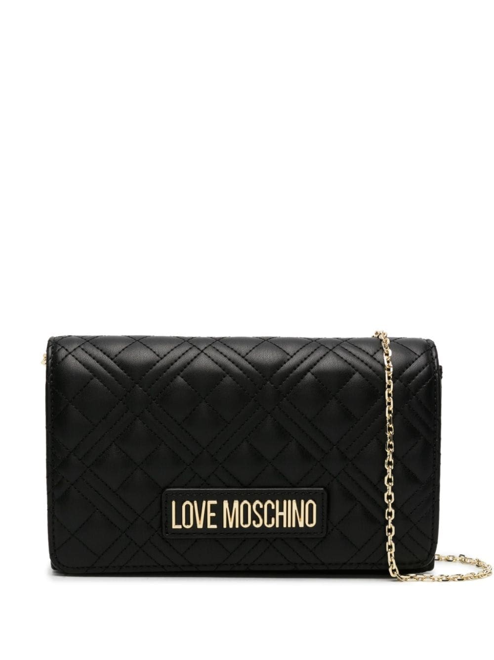 Love Moschino logo-lettering quilted crossbody bag