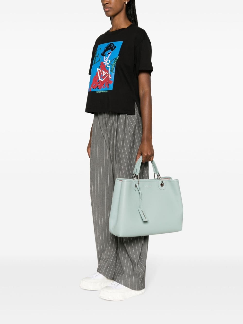 Emporio Armani medium MyEA grained tote bag - Image 2