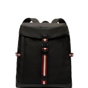 Bally stripe-detail buckled backpack