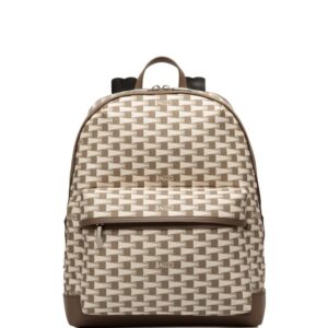 graphic-print faux-leather backpack