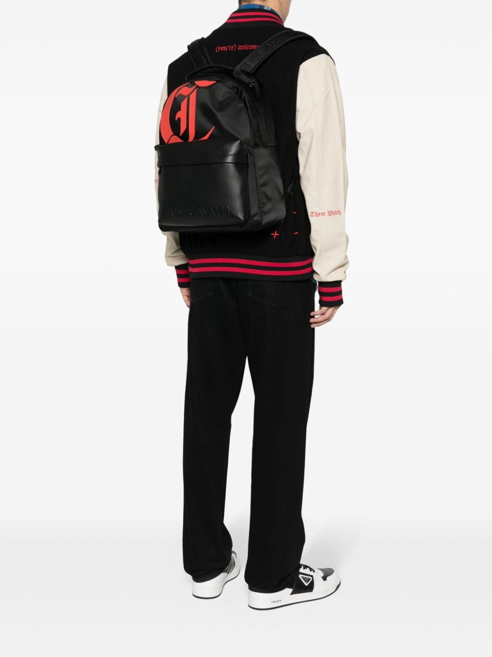 Just Cavalli appliqué-logo gabardine-weave backpack - Image 5