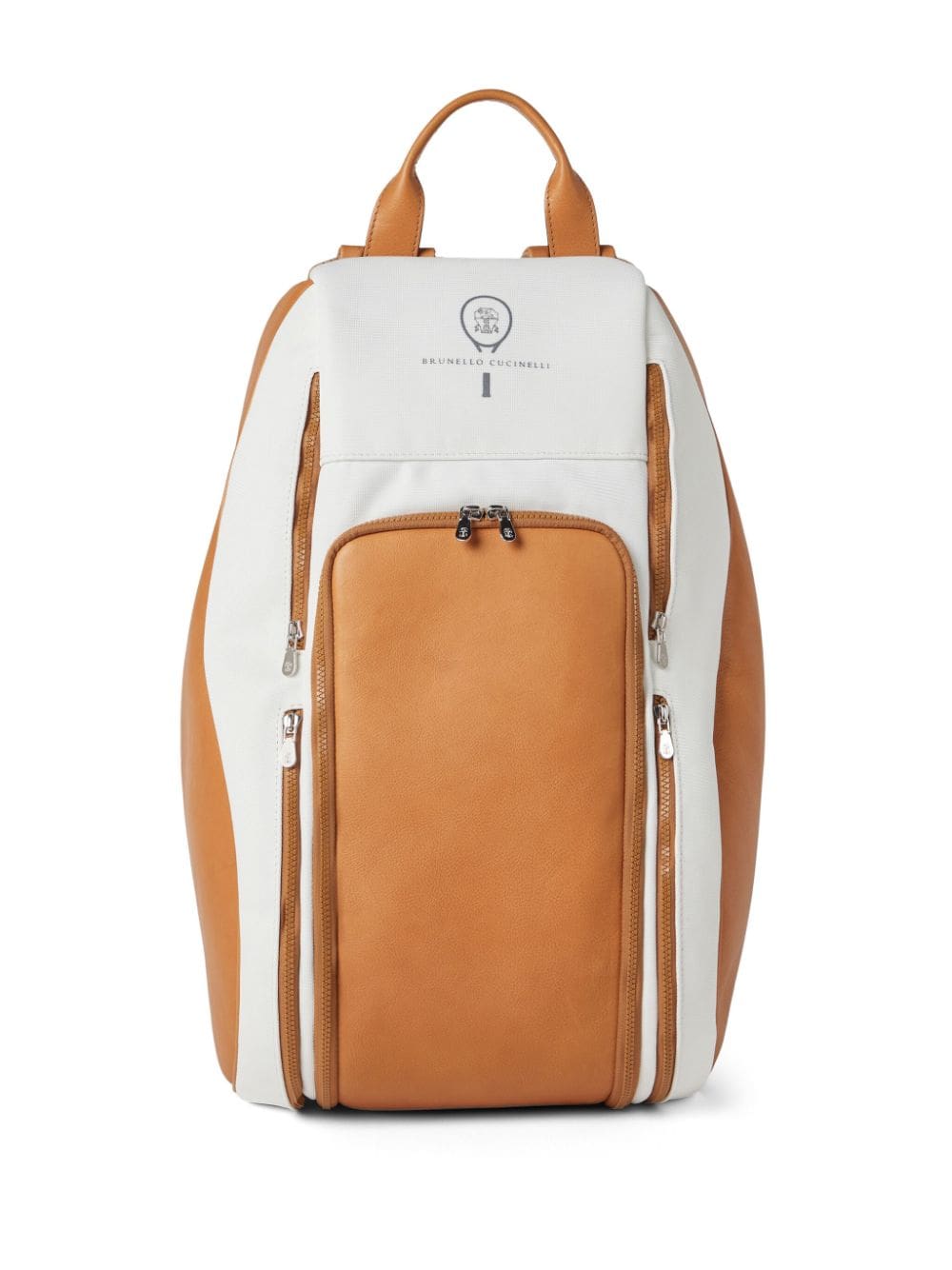 Brunello Cucinelli logo-print leather backpack