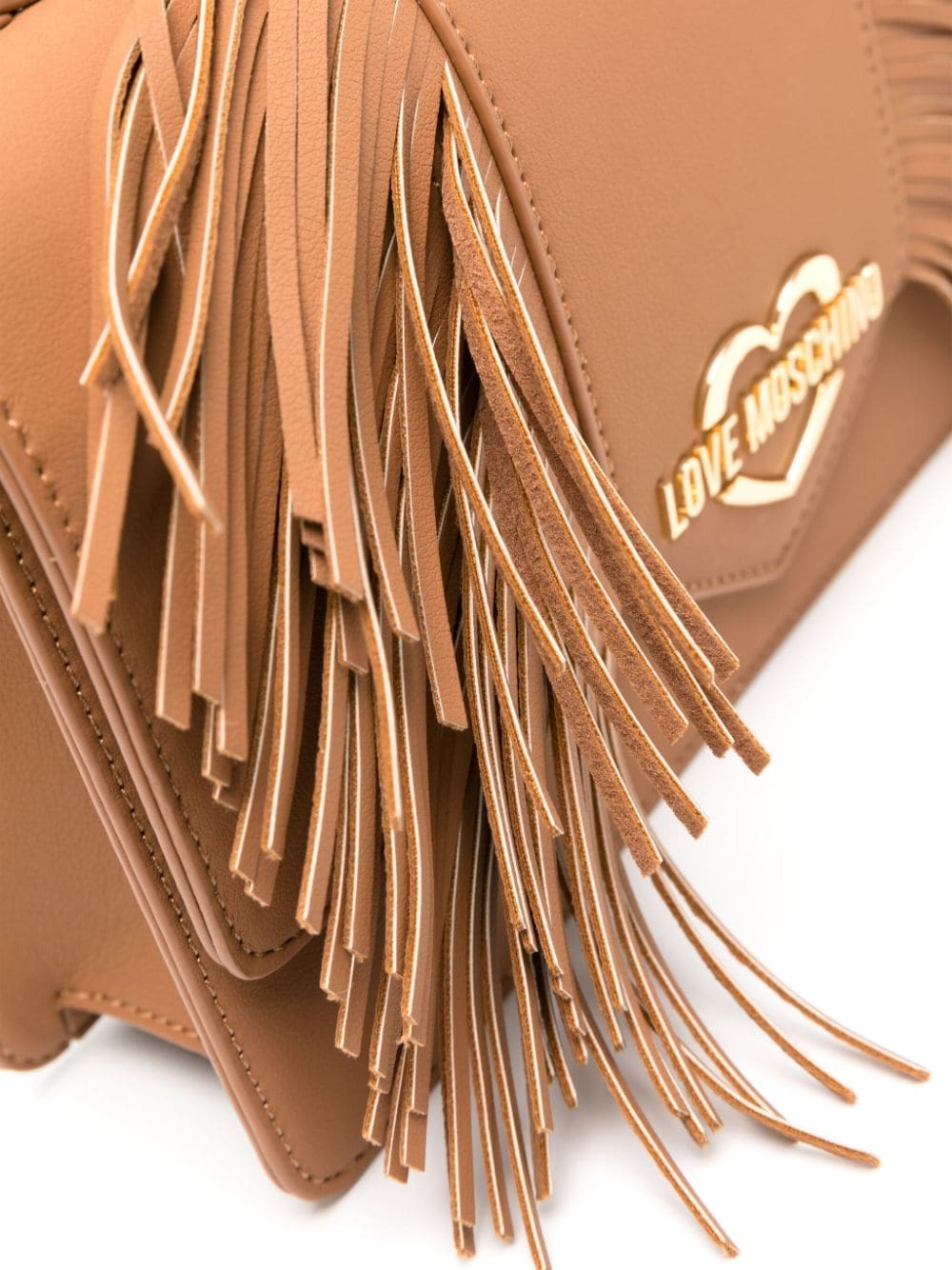 Love Moschino logo-plaque fringed shoulder bag - Image 4