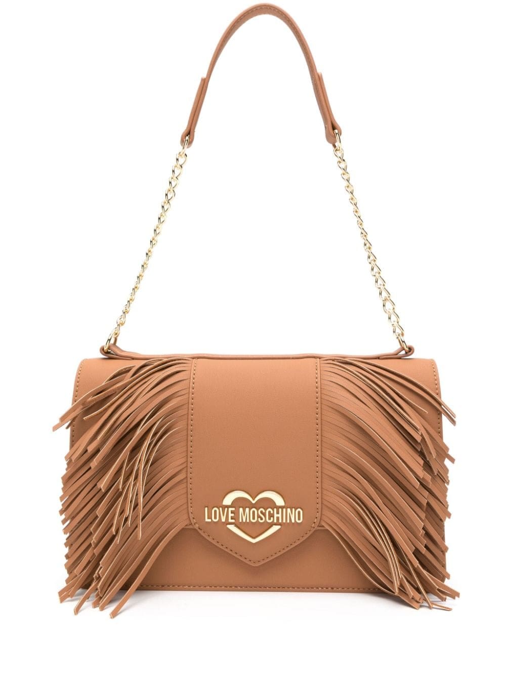 Love Moschino logo-plaque fringed shoulder bag