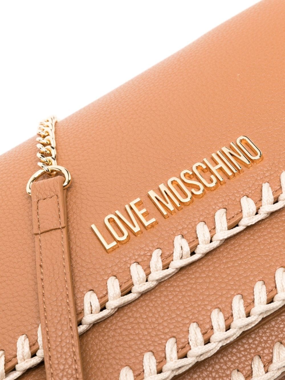 Love Moschino logo-lettering grained shoulder bag - Image 4
