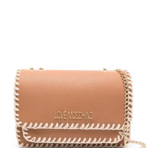 Love Moschino logo-lettering grained shoulder bag