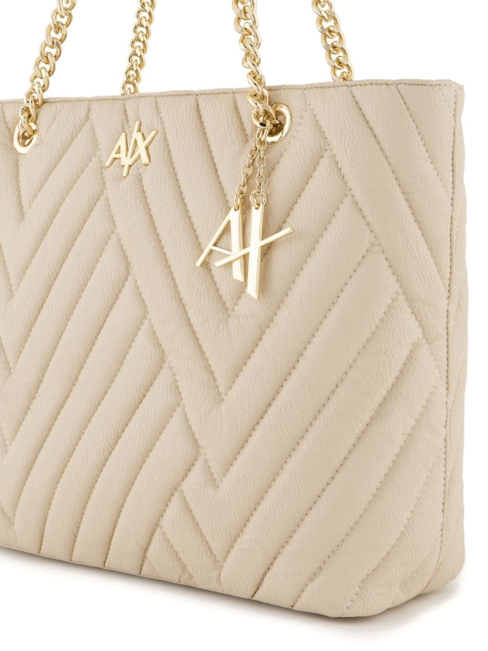 Armani Exchange logo-plaque quilted tote bag - Image 5