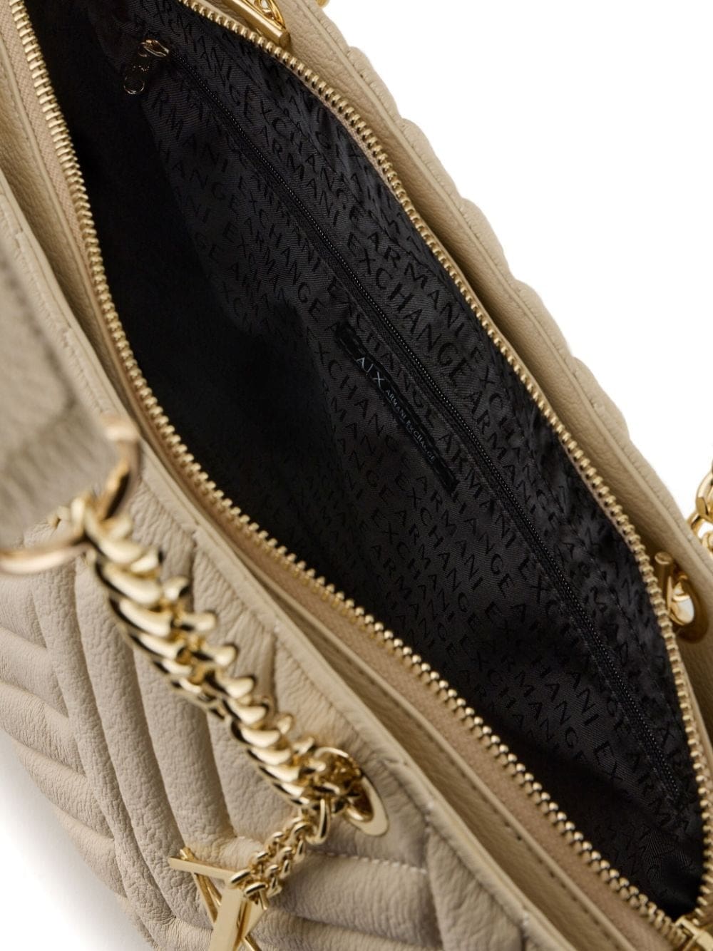 Armani Exchange logo-plaque quilted tote bag - Image 4