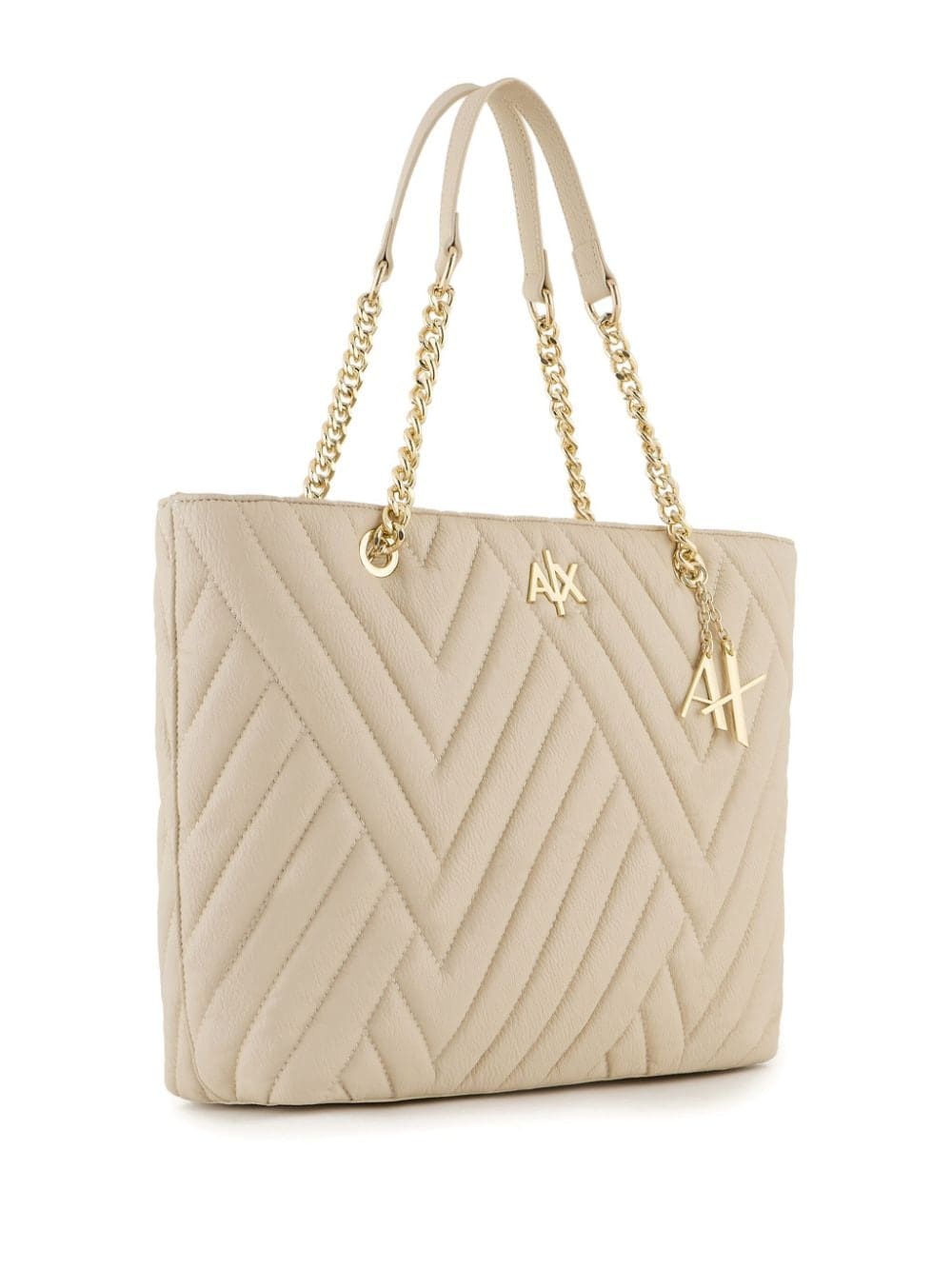 Armani Exchange logo-plaque quilted tote bag - Image 3