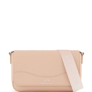 Armani Exchange logo-stamp pebble-texture crossbody bag