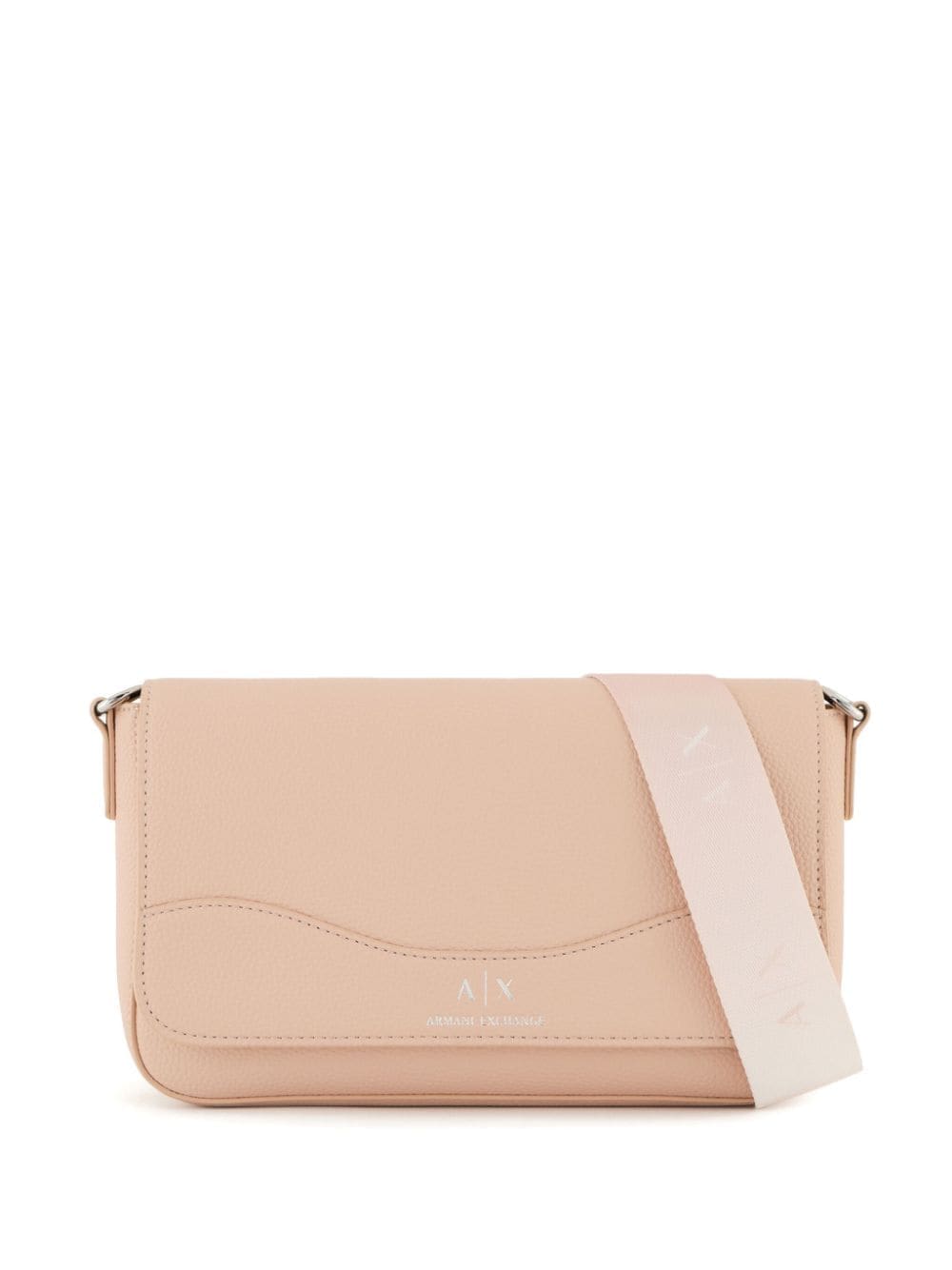 Armani Exchange logo-stamp pebble-texture crossbody bag