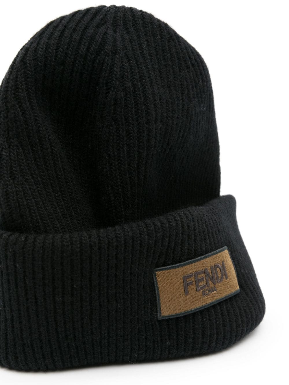FENDI logo-patch virgin-wool beanie - Image 2