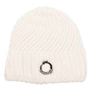 Moncler logo-patch ribbed beanie