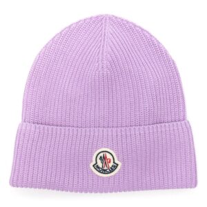 Moncler logo-patch cotton beanie