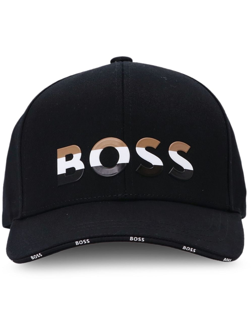 BOSS striped-logo cotton cap