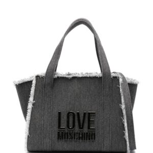 Love Moschino frayed denim tote bag