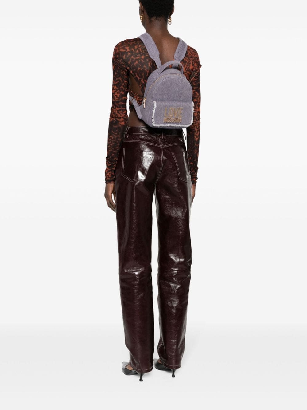 Love Moschino frayed denim backpack - Image 2