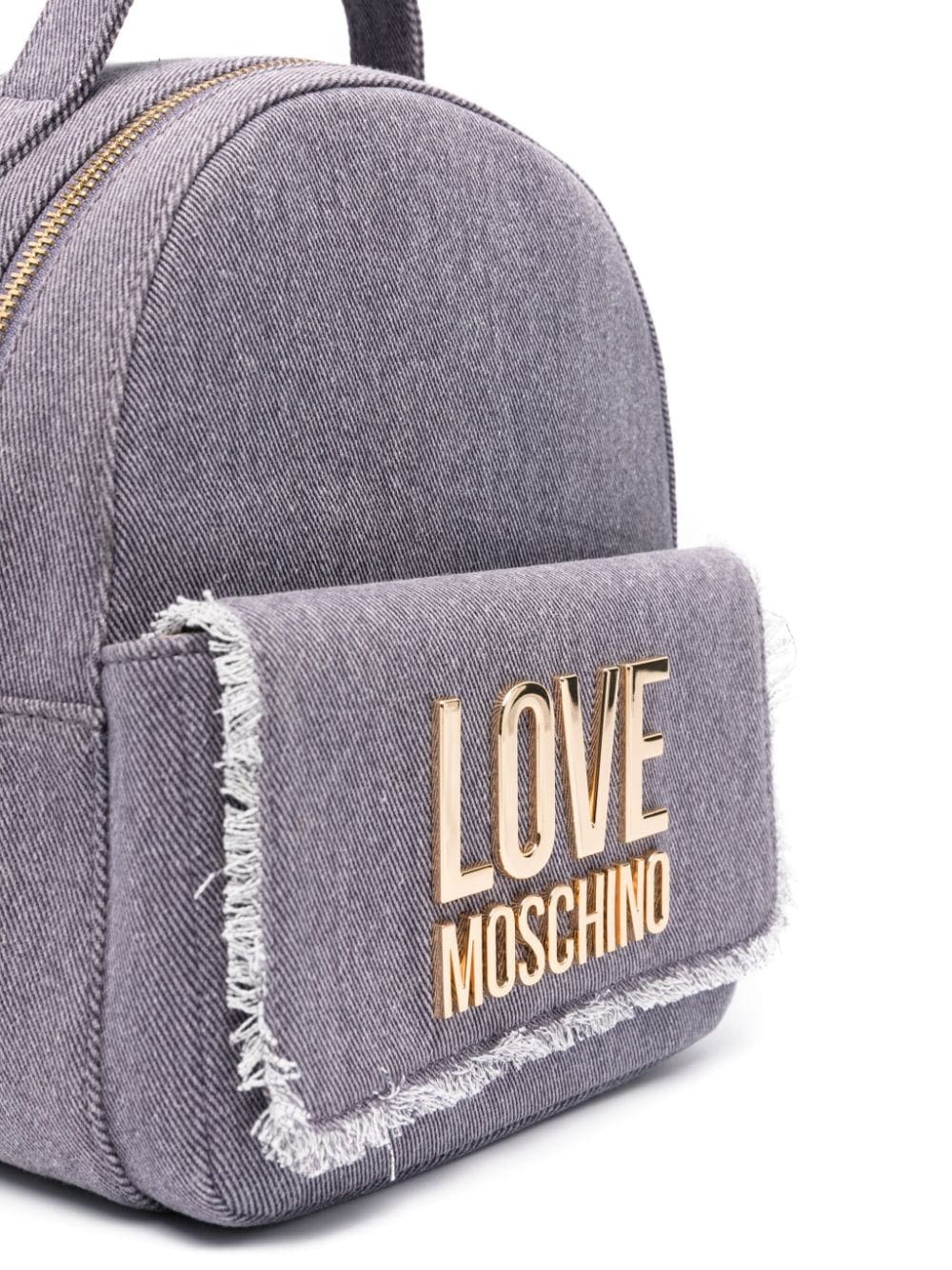 Love Moschino frayed denim backpack - Image 4