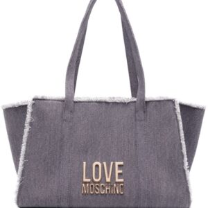 Love Moschino logo-lettering denim shoulder bag