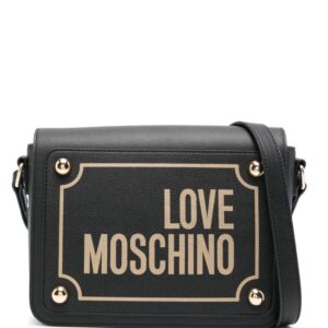 Love Moschino logo-print leather cross body bag