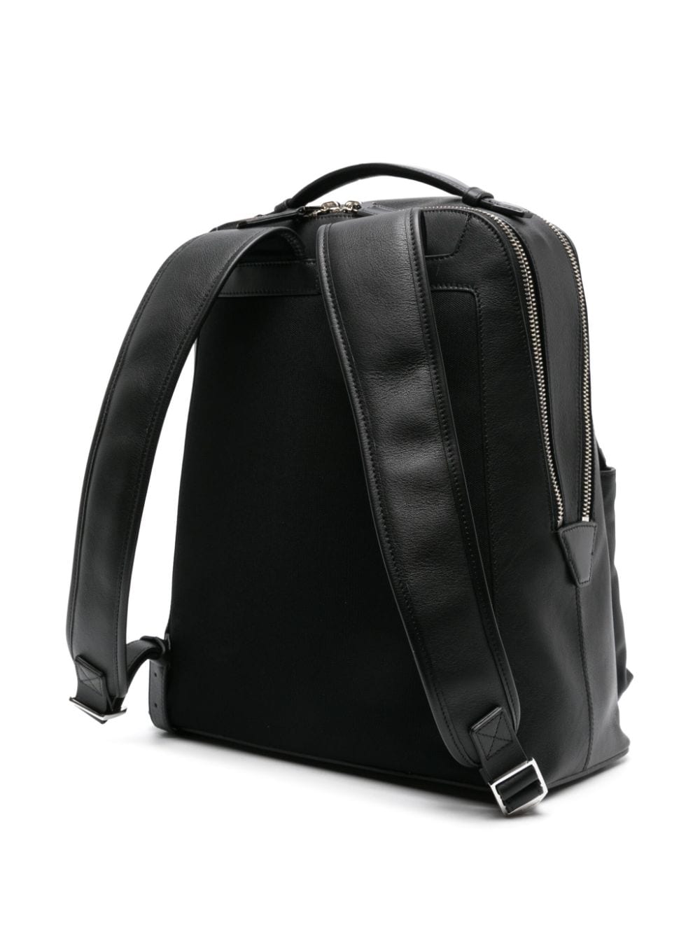Santoni logo-debossed leather backpack - Image 3