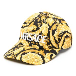 Versace logo-embroidered Barocco-print cap