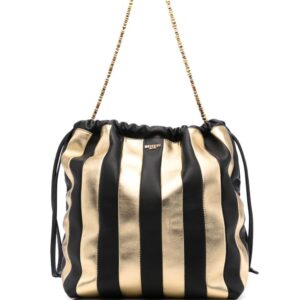 Moschino striped sheepskin bucket bag