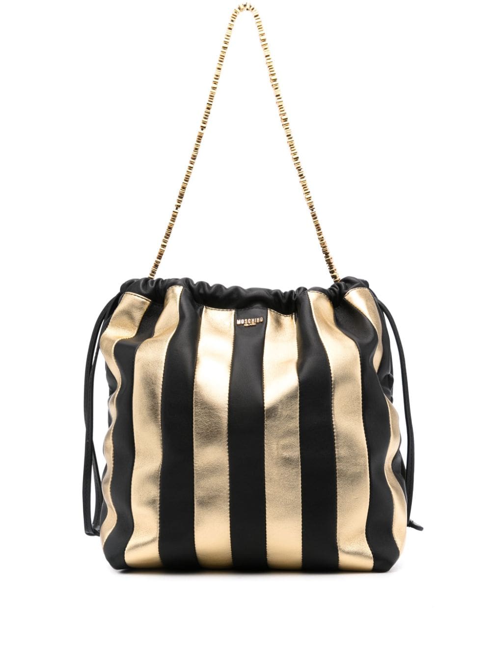 Moschino striped sheepskin bucket bag