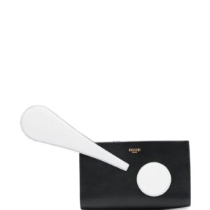 Moschino exclamation point clutch bag