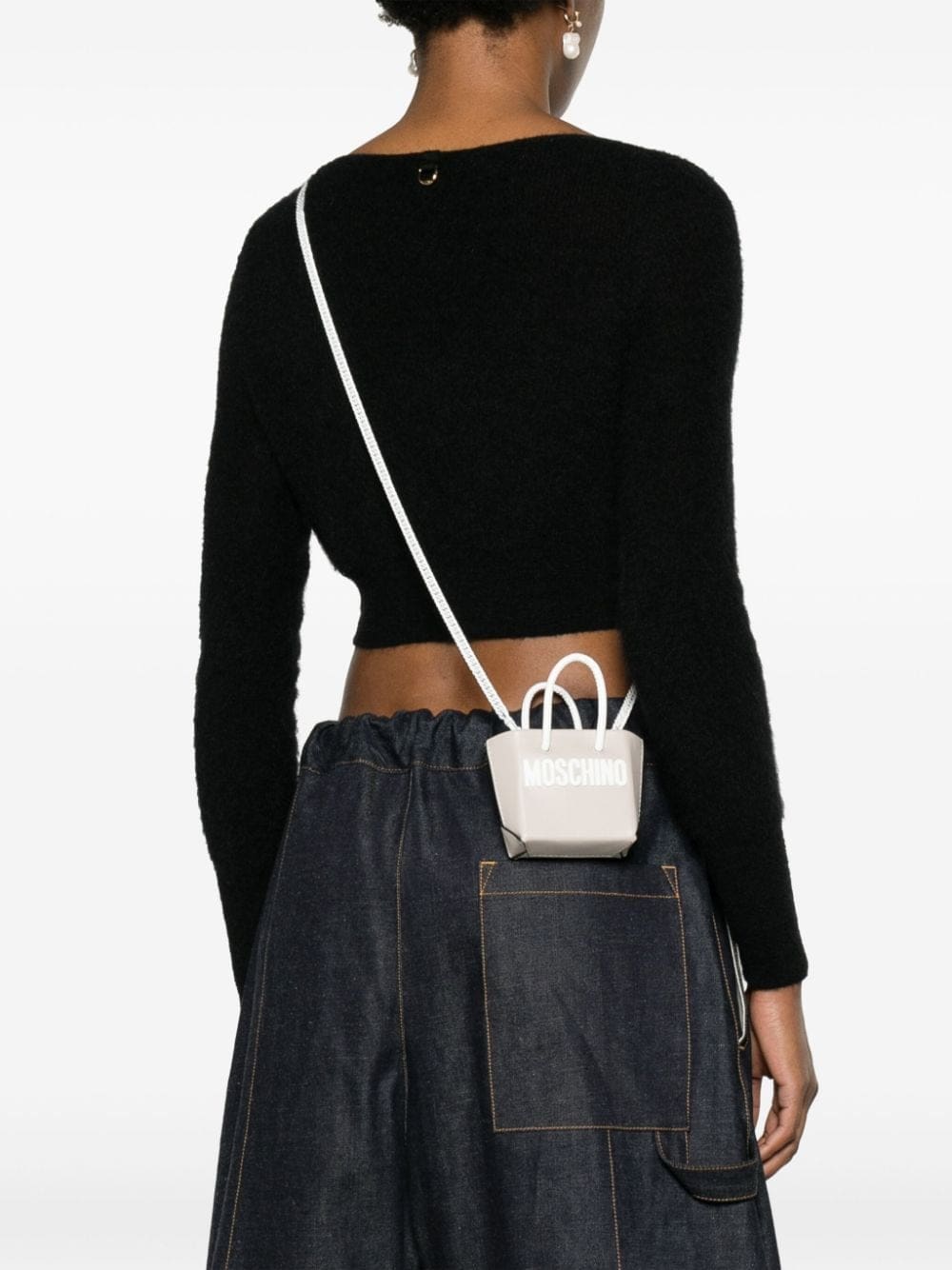 Moschino logo-lettering leather mini bag - Image 2