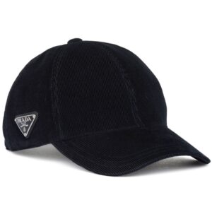 Prada triangle-logo corduroy cap